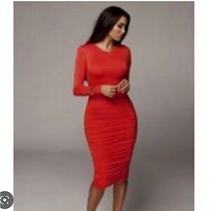JLUXLABEL Red Midi Dress
